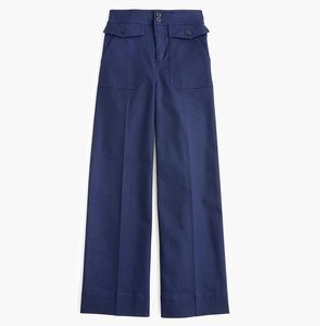 Jcrew Wide Leg Twill Pant Size 6 in Navy - new, not washed without tags.